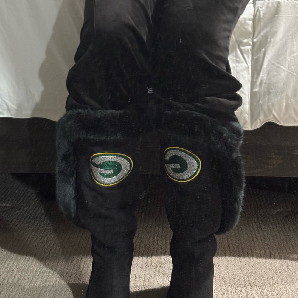 Green Bay Black Fleece-Lined Bottoms